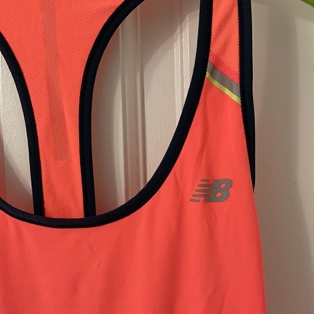 New Balance Neon Pink Running Racer Back Tank with Reflective Strip. SZ Small. - Picture 2 of 4